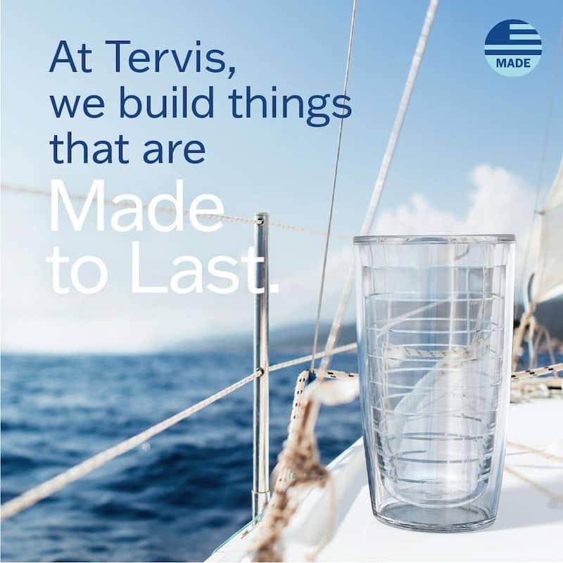 Tervis Clear & Colorful Tabletop Made in USA Double Walled Insulated Travel Tumbler, Clear