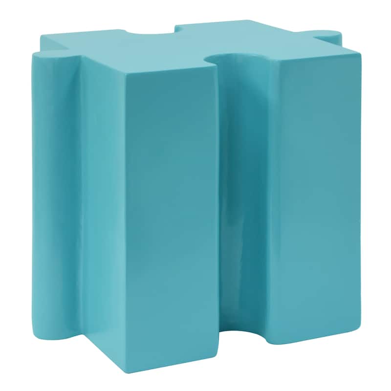 Christopher Knight Home - Mandy Modern Outdoor Side Table with Modular Concave Edge Design - Light Blue