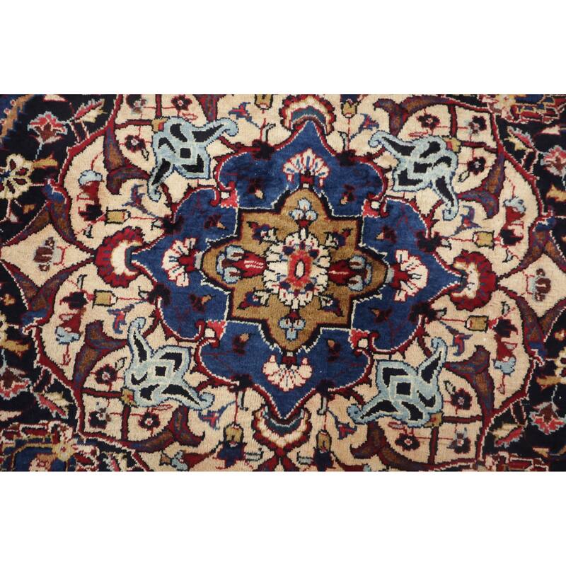 Hand Knotted Oriental 100% Wool Carpet Traditional Floral Red Kashan Area Rug - 12' 2'' X 9' 7''