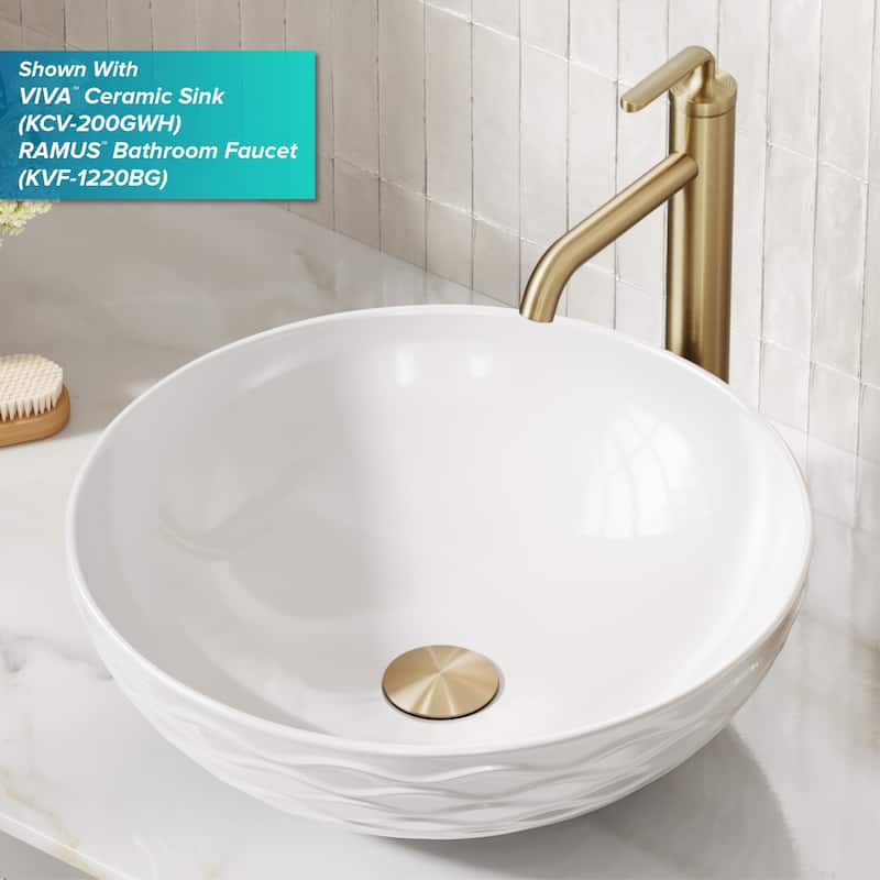 KRAUS Pop-Up Drain for Vessel Bathroom sink - Brushed Gold - 10 3/4" H x 2 5/8" DIA (model PU-L10)