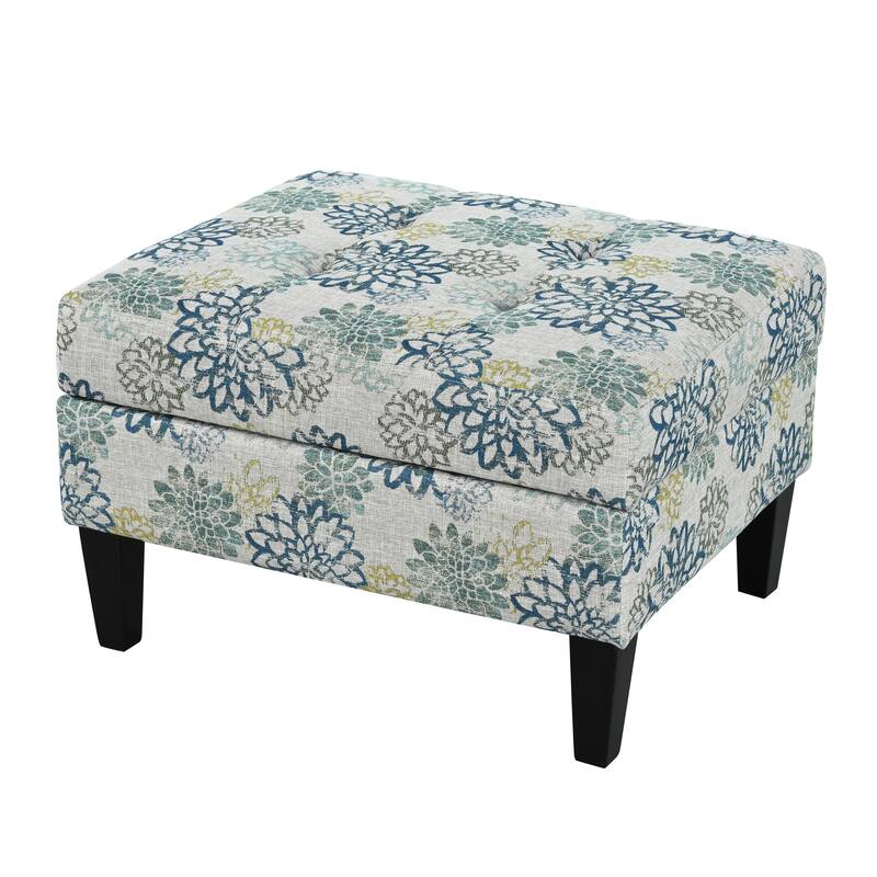 Zahra Tufted Fabric Storage Ottoman by Christopher Knight Home