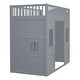 preview thumbnail 17 of 18, Twin Size Wood House Loft Bed with Ladder and Wardrobe, Grey
