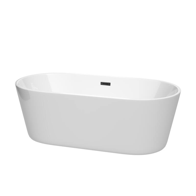 Wyndham Collection WCOBT101567-XX Carissa CD 67" Free Standing Acrylic - White / Matte Black Trim