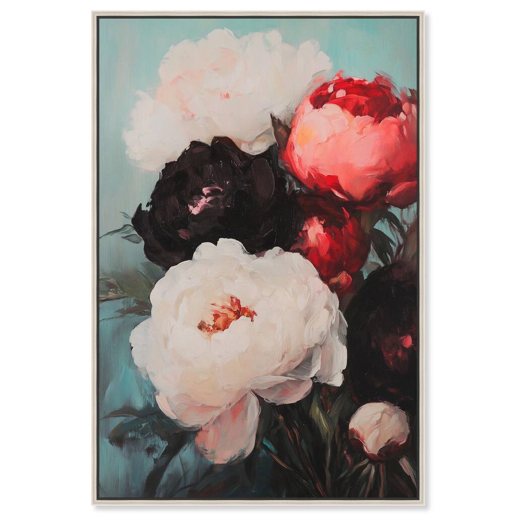 Three Shades of Peony II Canvas by Art Remedy