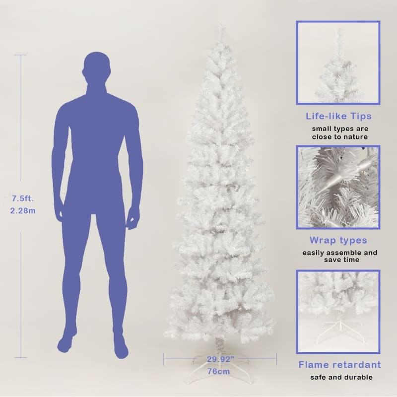 7.5 FT Black Slim Artificial Christmas Tree