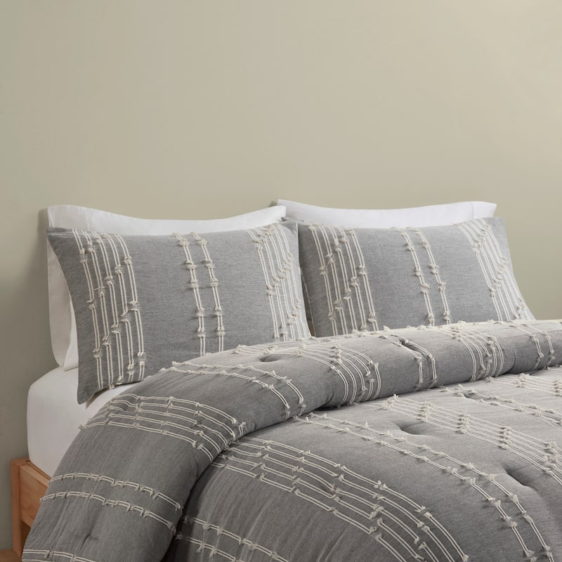 INK+IVY Kara 3 Piece Cotton Jacquard Comforter Set