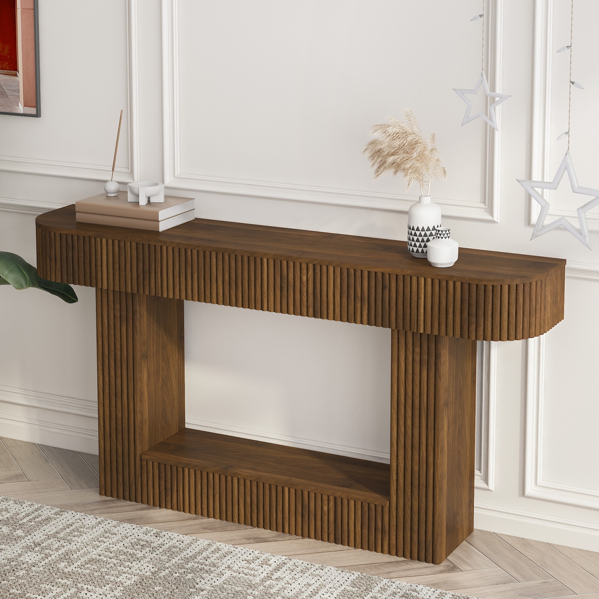 62.9" Modern Console Table, Wooden Rectangular Sofa Table Behind The Couch, Farmhouse Entryway Table for Entrance