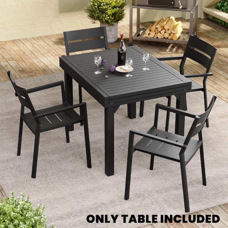 Outdoor Rectangle Extendable Dining Table by Crestlive Products - 28.74"/31.50" D x 82.68" W x 29.92" H