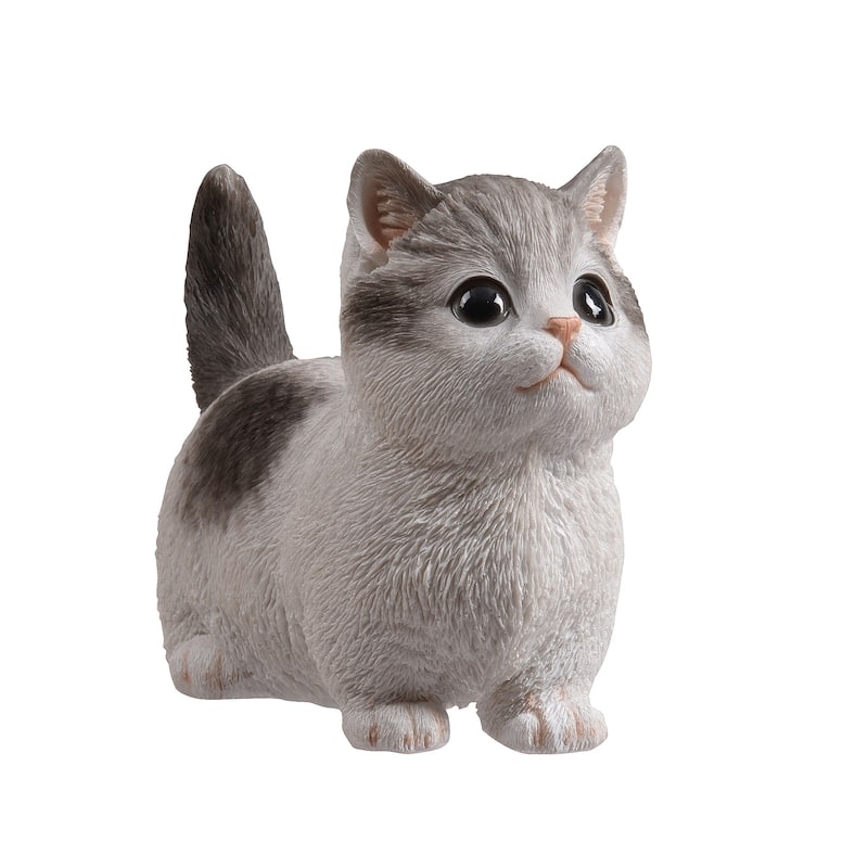 Sitting Cat Kitten Outdoor Garden Statue - 8"