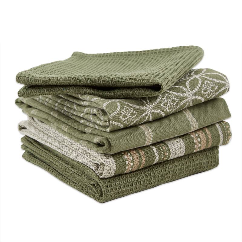 DII Assorted Kitchen Dishtowel & Dishcloths (Set of 5)