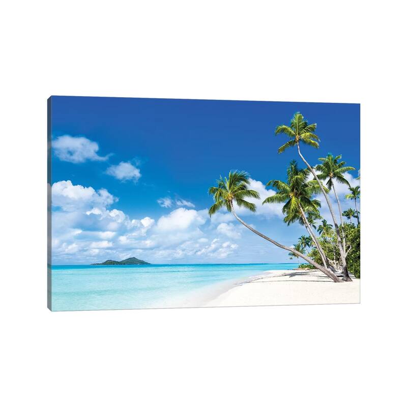 iCanvas "Tropical Beach With Palm Trees" by Jan Becke Canvas Print