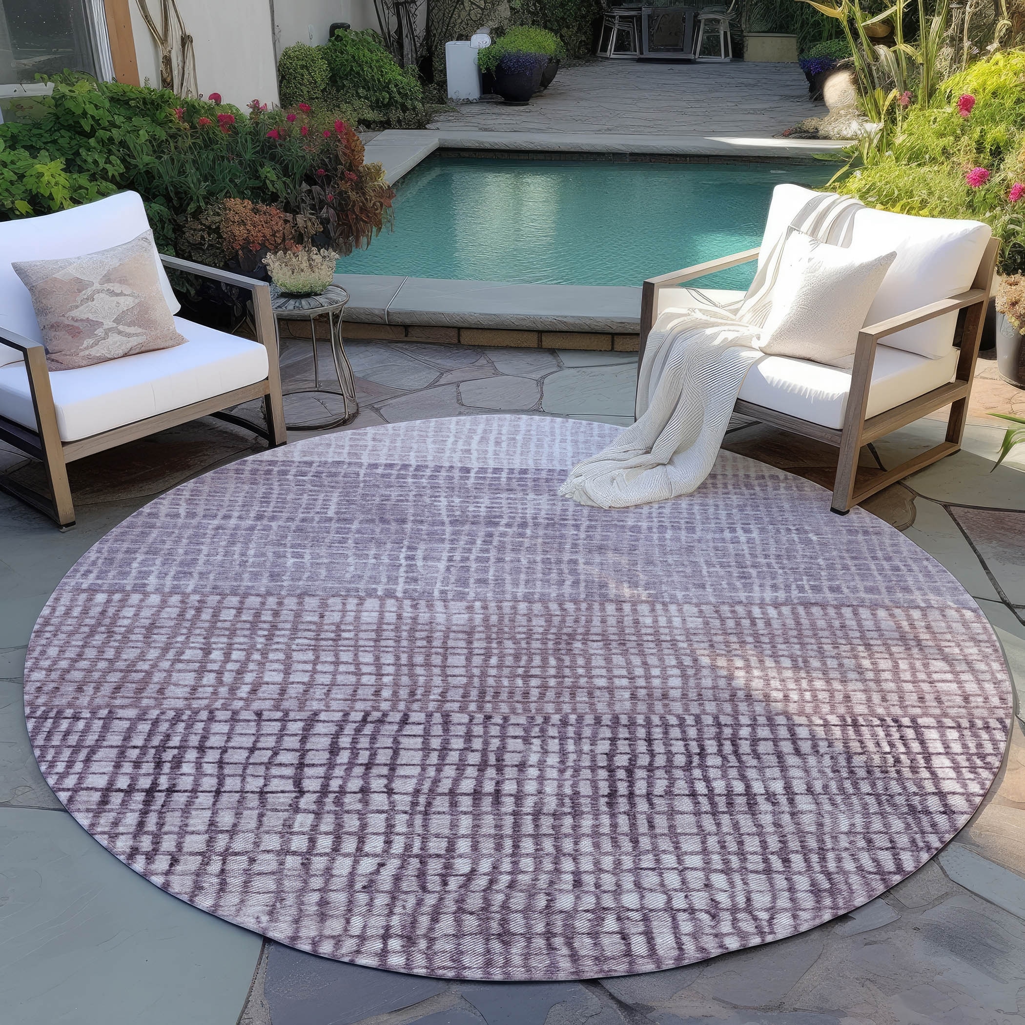 Machine Washable Indoor/ Outdoor Modern Ombre Chantille Rug