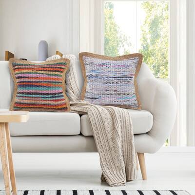 Sevita Multi Abstract Cotton Blend Throw Pillow, Set of 2