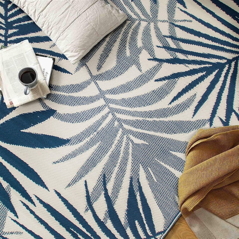 Modern Floral Reversible Plastic Outdoor Rugs