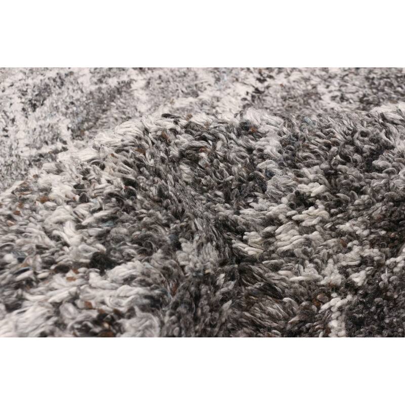 ECARPETGALLERY Hand-knotted Tangier Dark Grey Wool Rug - 5'0 x 8'2