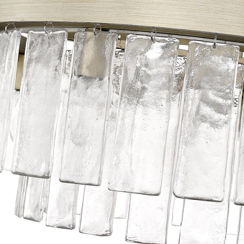 Ciara 27" Wide 9-Light Chandelier with Hammered Water Glass