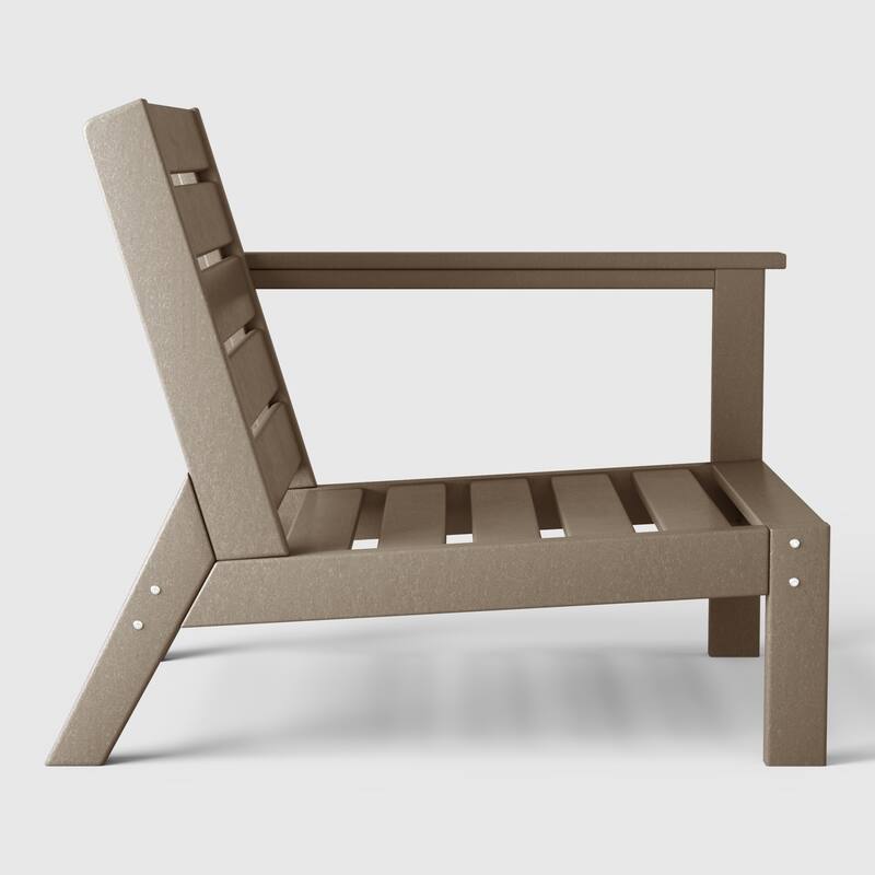Polytrends Birchwood All Weather HDPE Outdoor Patio Deep Seating Right Arm Facing Chair
