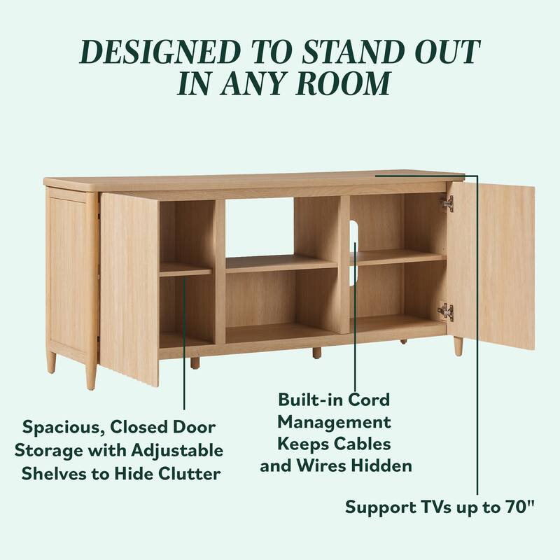 Middlebrook Scandinavian Reeded 58-inch TV Stand with Storage