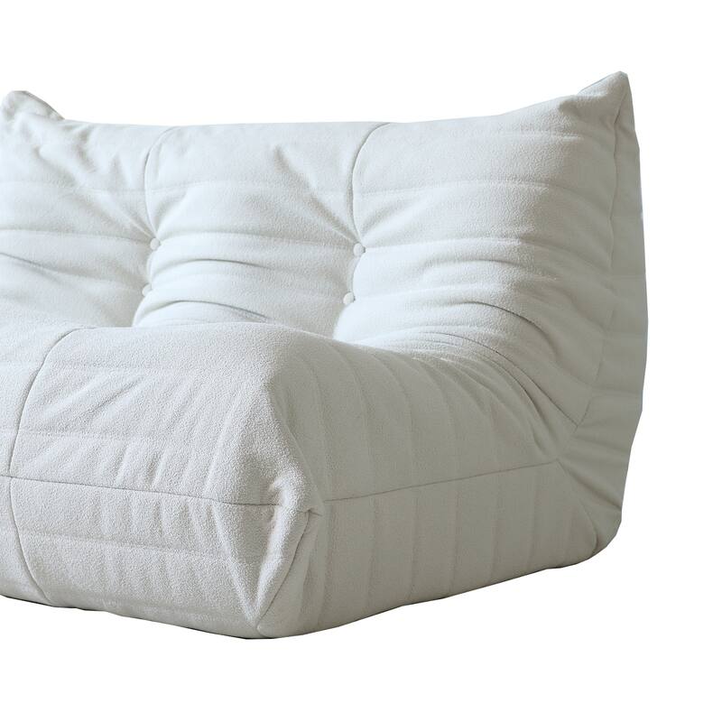 Teddy Fabric Lazy Sofa Sets for Bedroom Living Room,Comfortable Bean Bag Chair Floor Couch