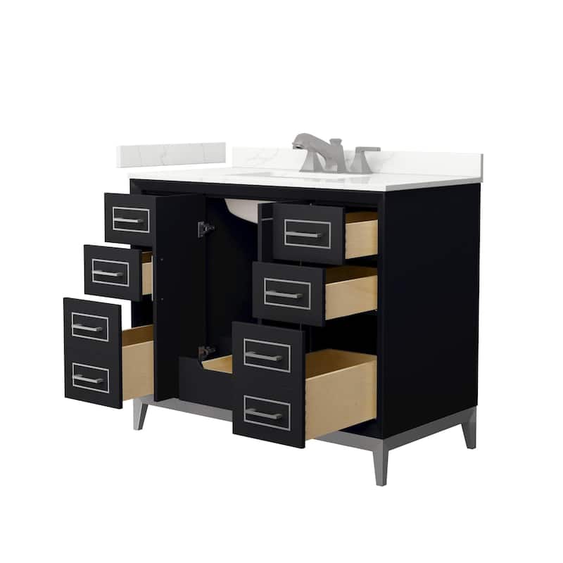Wyndham Collection WCH515142S-QTZ-US3MXX Marlena 42" Free Standing