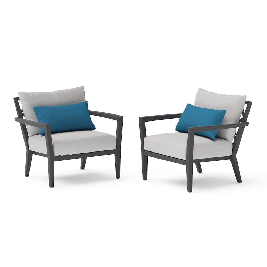 Venetia 2 Piece Sunbrella Outdoor Patio Club Chairs