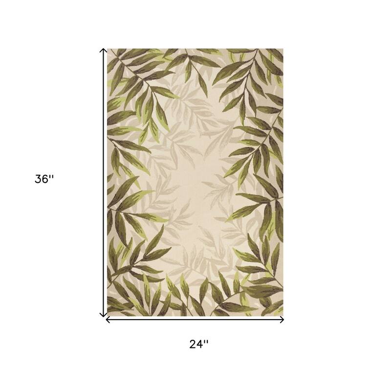Alrix Graceful Floral Weather Resistant Trendy Modern Hand-Woven Outdoor Rug - 2' x 3'