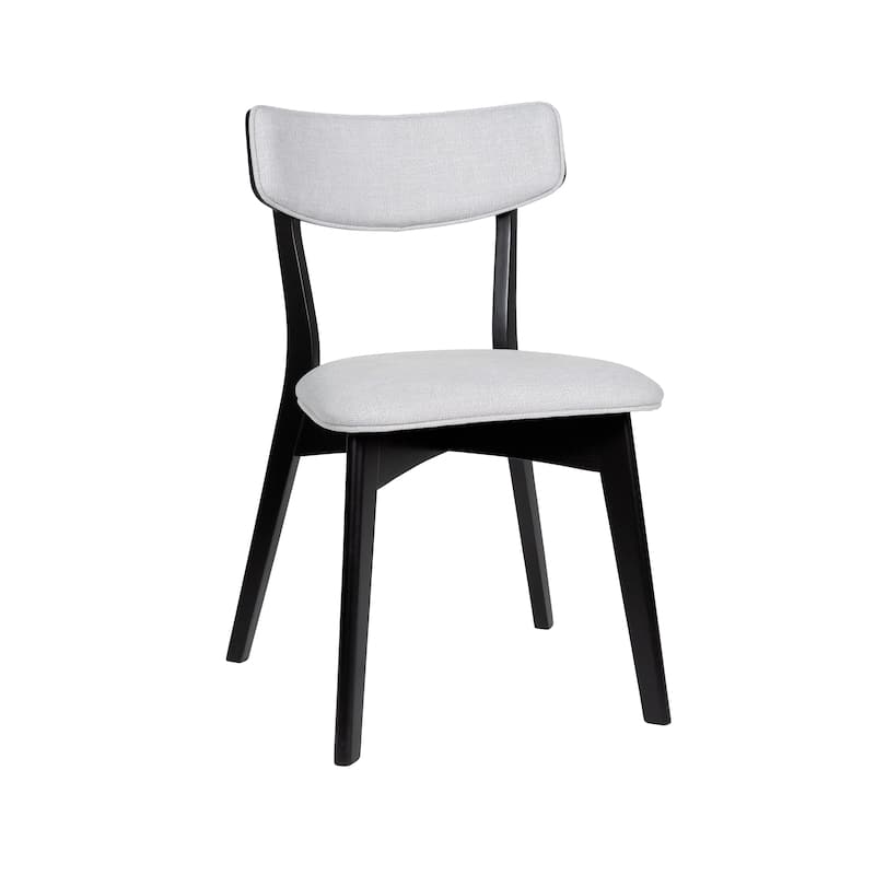 Chazz Mid-Century Modern Upholstered Rubberwood Dining Chairs (Set of 2) by Christopher Knight Home