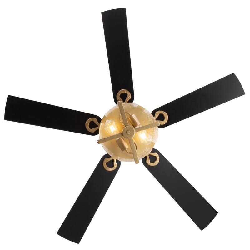 52" Reversible 5-Blade Caged Ceiling Fan with Light and Remote