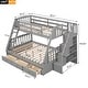 preview thumbnail 8 of 9, Twin Over Full Bunk Bed with Drawers,Ladder and Staircase For Bedroom