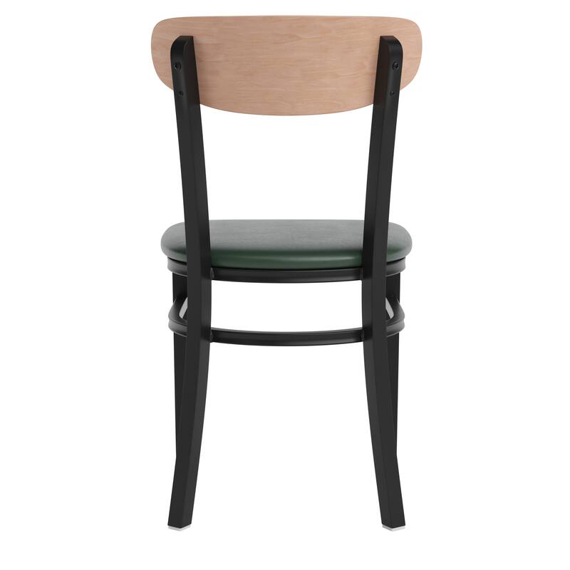 2PK Commercial Metal Dining Chairs with Boomerang Back