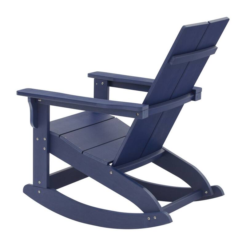 Indoor/Outdoor modern 2-Slat Adirondack Poly Resin Rockers - Set of 2