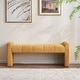 preview thumbnail 51 of 60, Boucle Bedroom Bench with Channel Tufted Modern Entryway Bench Window Bench End of Bed Bench Straight Arm - MUSTARD