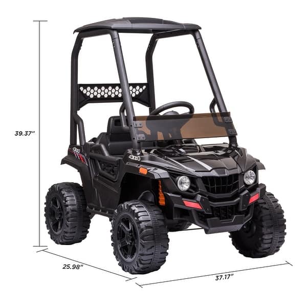 dimension image slide 2 of 3, 12V Kids Ride On Car UTV with Parent Remote Control
