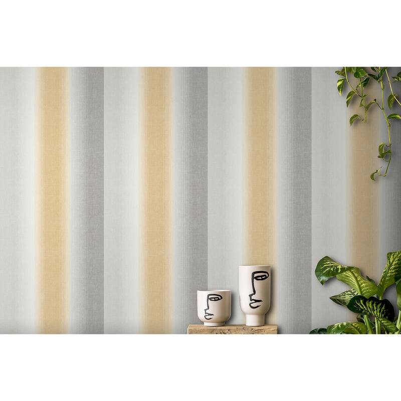 Fine Decor Kirby Mustard Stripe Wallpaper