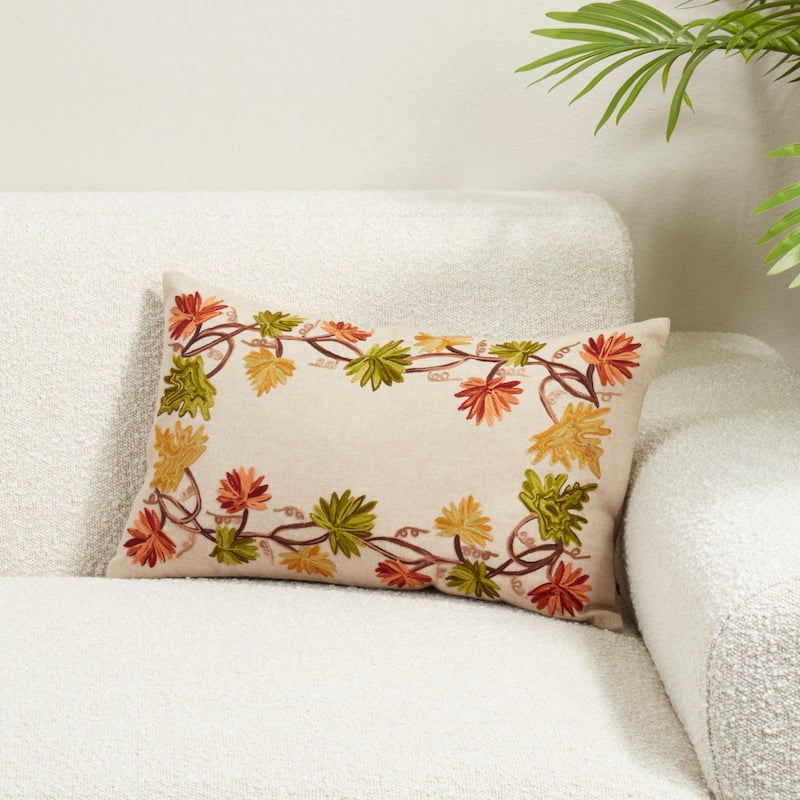 Golden Grove Leaf Throw Pillow