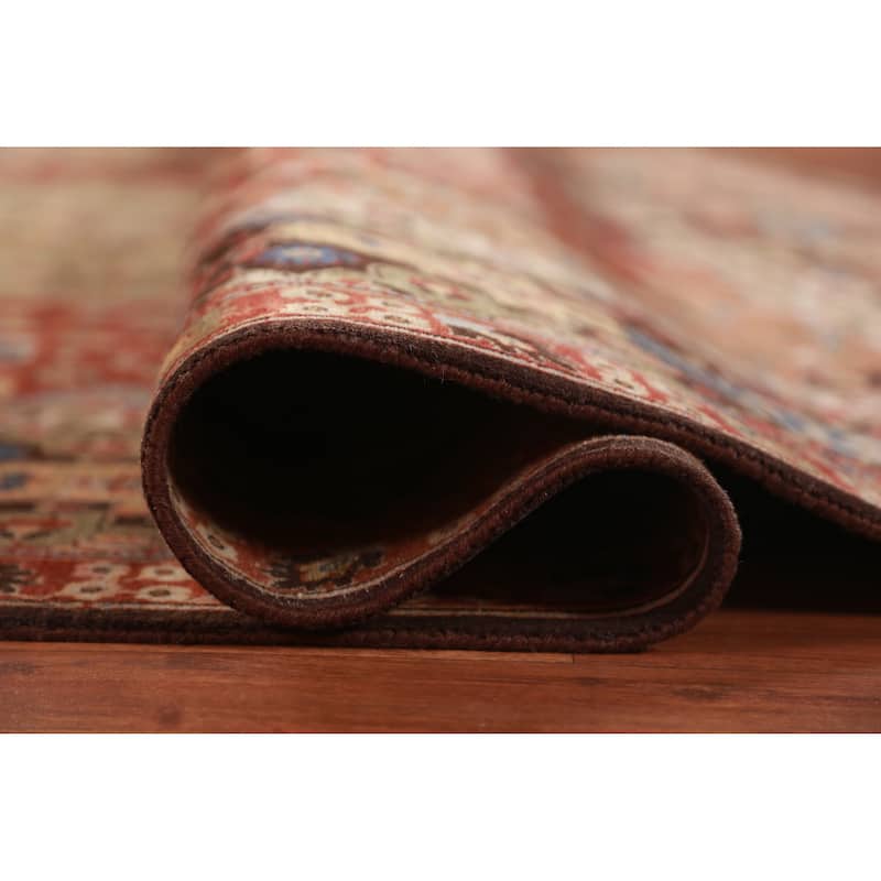 Floral Medallion Kashan Oriental Area Rug Hand-Knotted Wool Carpet - 9'0"x 11'10"