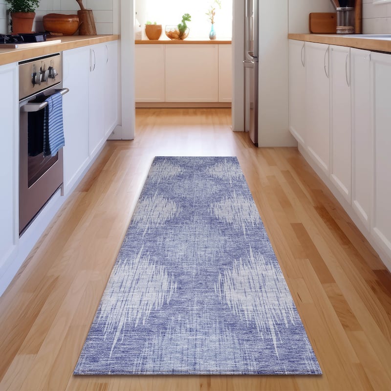 Premium Washable Super Soft Abstract Ombre Mayfield Rug - Denim - 2' 3" x 7' 6"