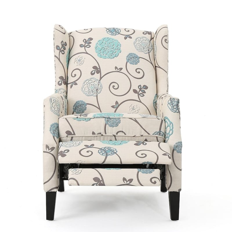 Traditional Fabric Recliner Chairs with Studded Border by Christopher Knight Home