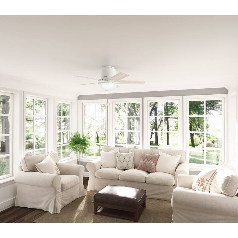 Hunter 44" Fitzgerald Low Profile Ceiling Fan with LED Light Kit and Pull Chain