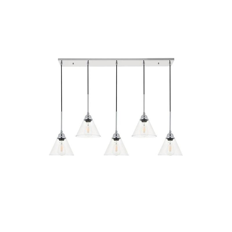 Histoire 5 light chrome Pendant