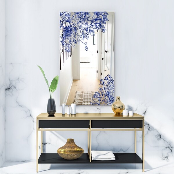 Designart Vintage Flowers 8 Printed Traditional Bathroom Mirror On Sale Bed Bath Beyond 28022314