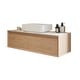 preview thumbnail 9 of 26, 48" Modern Floading Single Bathroom Vanities, Solid Wood, Glossy Stone Vessel, Brown &Light Wood - 47.6" x 19.7