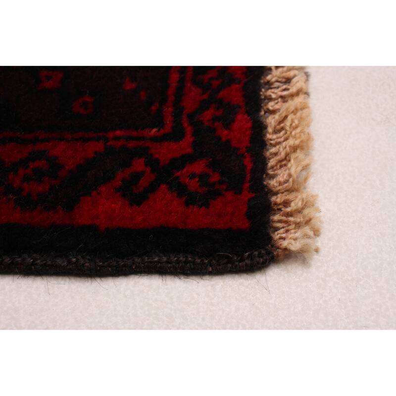 ECARPETGALLERY Hand-knotted Teimani Navy, Red Wool Rug - 4'5 x 9'3