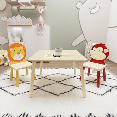 Kids Wooden 3 Pieces Activity Play Table Set