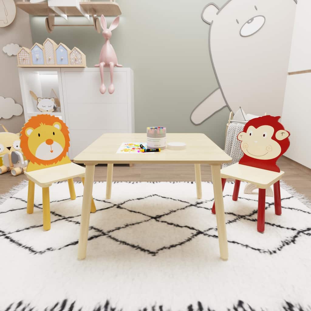 Wooden Activity Play Table Set Lion&Monkey