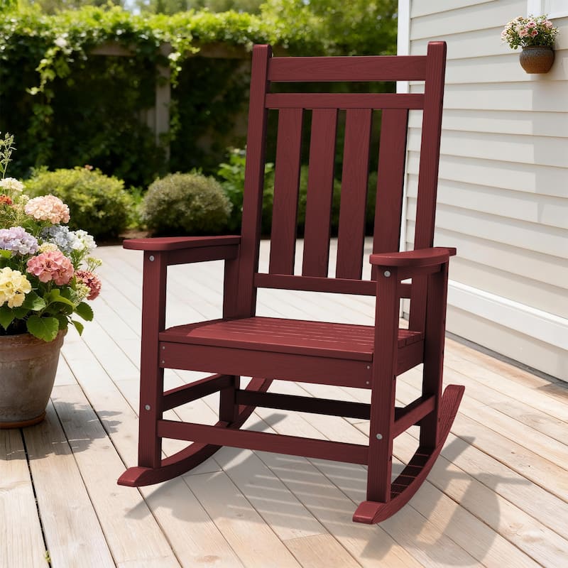 Modern High-Back Rocking Adirondack Chair All Weather