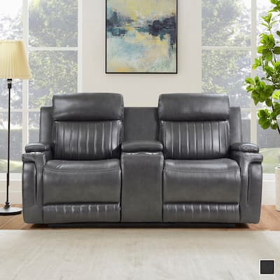 Nemesia Faux Leather Manual Double Reclining Loveseat