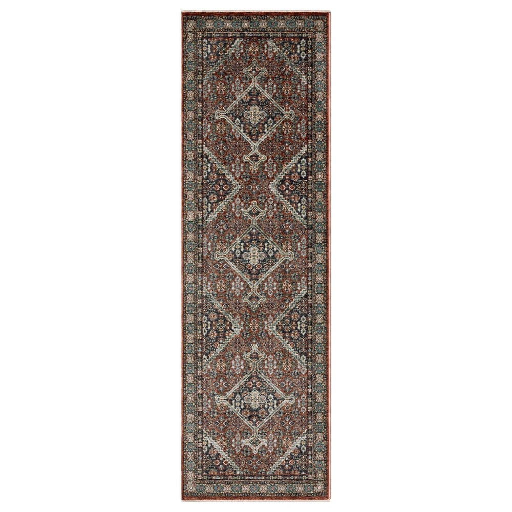 Esme Vintage Medallion Red/ Multi Area Rug