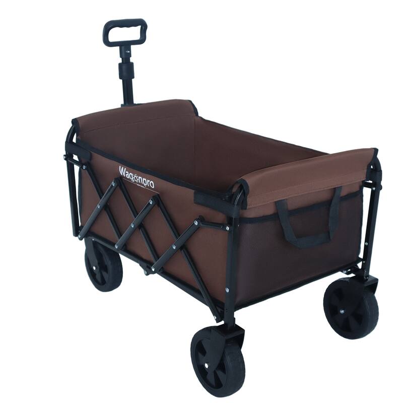Expandable Dual-Layer Utility Wagon with 100% Extra Space - Grocery Cart for Camping, Shopping, Sports, Gardening, Fishing