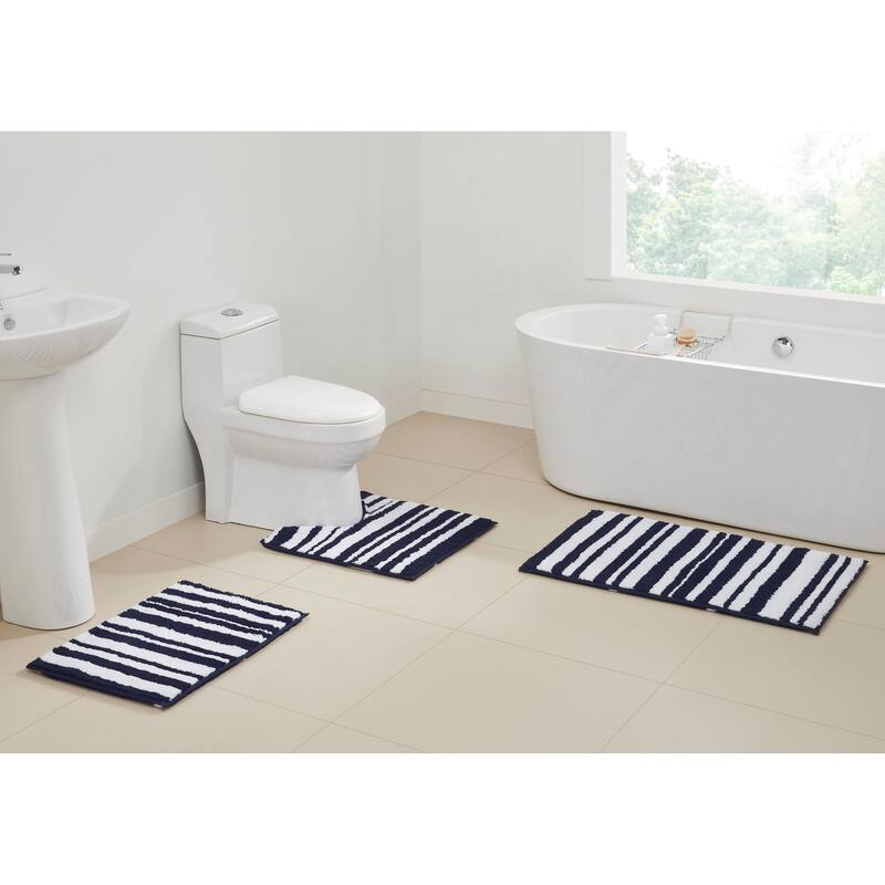 Better Trends Marrakesh Reversible 100% Polyester Tufted Bathroom Rugs – Ultra Soft, Water Absorbent, Machine Washable Bath Mats